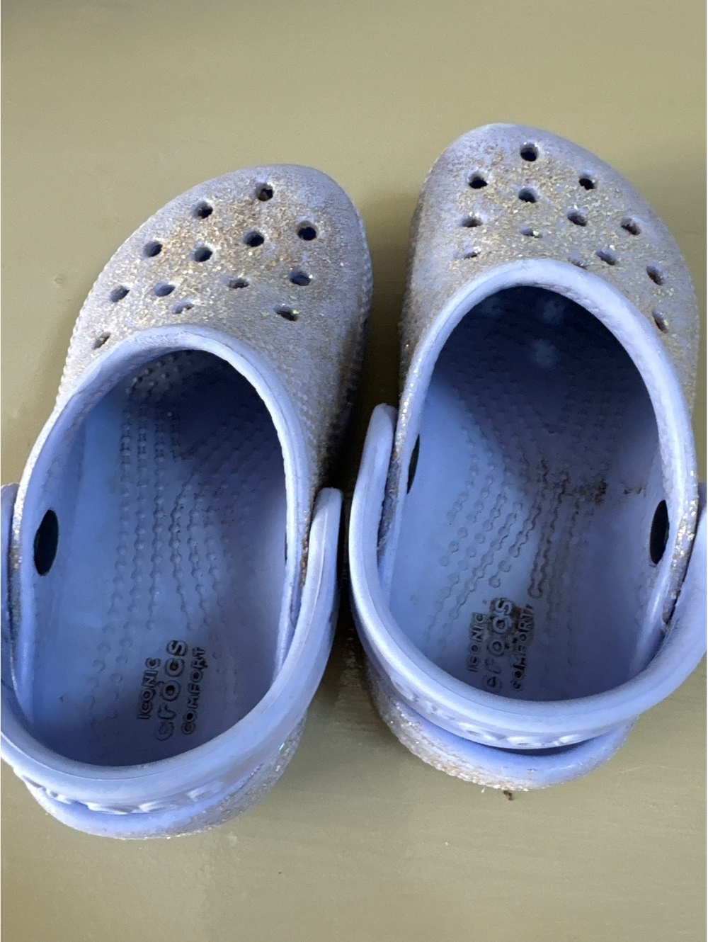 Light purple Glitter Crocs Classic Clogs Size 7 Toddler Kids - Picture 5 of 6
